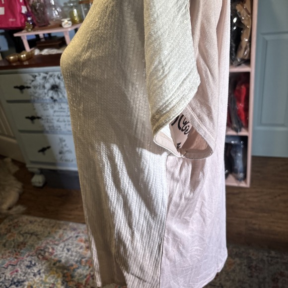 Crosby Sequined Top Sz‎ Xl Beige Or Blush - Picture 5 of 8